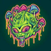 kosmisch trippy Kopf Außerirdischer im äußere Raum Vektor Abbildungen zum Ihre Arbeit Logo, Fan-Shop T-Shirt, Aufkleber und Etikette Entwürfe, Poster, Gruß Karten Werbung Geschäft Unternehmen