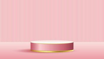 Weiß Rosa 3d Sockel Hintergrund zum kosmetisch Produkt Präsentation vektor