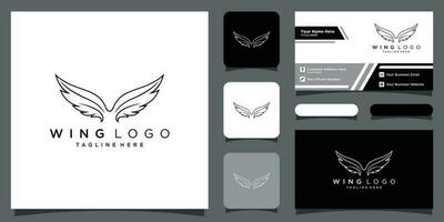 Logo Flügel Vorlage Vektor Symbol Illustration Design mit Geschäft Karte Design Prämie Vektor