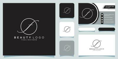 första f handstil logotyp vektor med företag kort design premie vektor
