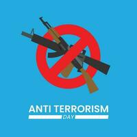 Poster zu gedenken Anti Terrorist Tag vektor