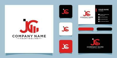 Initiale Brief jg Typografie Logo Design Vektor mit Geschäft Karte Design Prämie Vektor
