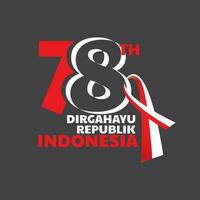 Indonesien Unabhängigkeit Tag Logo und Symbol 2023 vektor