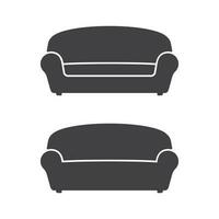 Sofa Möbel oder Innere Element Symbol isoliert Vektor Illustration.