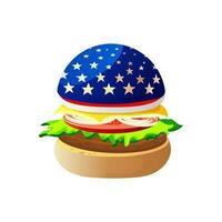 amerikanisch Burger mit ein Flagge drucken vektor