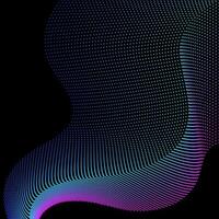 abstrakt vågig bakgrund från färgad prickar i en lutning. teknik och vetenskap 3d visualisering vektor