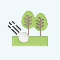 Symbol Wald. verbunden zu Golf Symbol. eben Stil. einfach Design editierbar. einfach Illustration vektor
