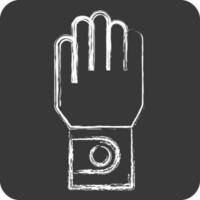 ikon handskar. relaterad till golf symbol. krita stil. enkel design redigerbar. enkel illustration vektor