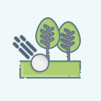 ikon skog. relaterad till golf symbol. klotter stil. enkel design redigerbar. enkel illustration vektor