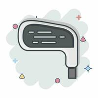 ikon golf klubb. relaterad till golf symbol. komisk stil. enkel design redigerbar. enkel illustration vektor