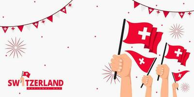 schweiz 1:a av augusti nationell dag. baner bakgrund element design, swiss vektor