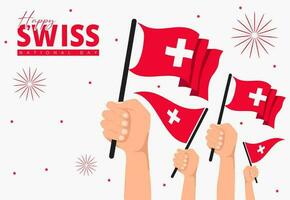 schweiz 1:a av augusti nationell dag. baner bakgrund element design, swiss vektor