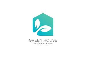 grön hus logotyp illustration modern kreativ unik vektor