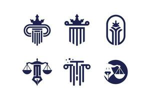 uppsättning av advokat logotyp vektor med kreativ form design