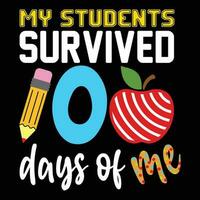 meine Studenten überlebt 100 Tage von Mich, zurück zu Schule vektor