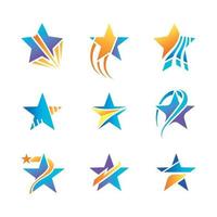 Satz von Sternenform-Symbol für Logo und Abzeichen vektor