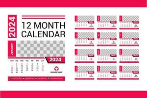 2024 kalender mall design vektor