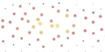 hellroter Vektor-Doodle-Hintergrund mit Blumen vektor