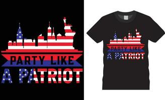 September 9.11 Patriot Tag T-Shirt Design Vektor mit drucken template.party mögen ein Patriot