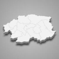 3d isometrisch Karte von Banska bystrica Region ist ein Provinz von Slowakei vektor