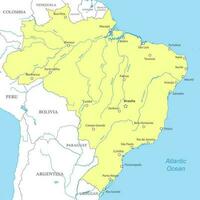 politisch Karte von Brasilien mit National Grenzen vektor