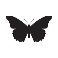 silhuett av fjäril. svartvit vektor illustration