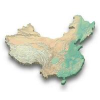 3d isometrisch Linderung Karte von China vektor
