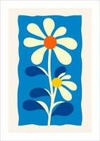 söt blomma skriva ut. hand dragen vektor illustration i scandinavian stil.