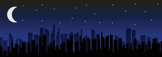 illustration vektor av stad silouette på natt