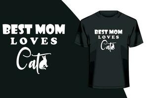 Katze Mama Typografie T-Shirt Design. vektor