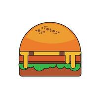hamburgare snabb mat ikon vektor illustration design grafisk platt stil skugga