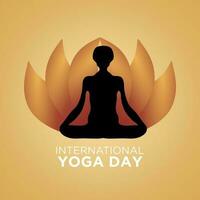 yoga begrepp med text internationell yoga dag. yoga hållning. grupp av människor praktiserande yoga. vektor