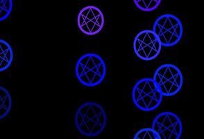 Dunkelrosa blaue Vektorvorlage mit esoterischen Zeichen vektor