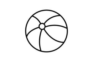 Strand Ball Symbol. Symbol verbunden zu Sommer, Strand Sport. Linie Symbol Stil Design. einfach Vektor Design editierbar