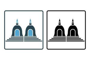 Hindu Tempel Symbol. Symbol verbunden zu Religion, Gebäude. solide Symbol Stil Design. einfach Vektor Design editierbar