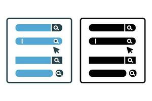 Suche Bar Symbol. solide Symbol Stil Design. einfach Vektor Design editierbar