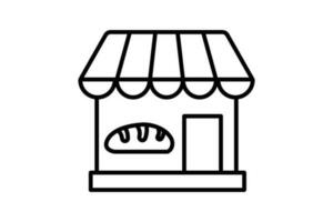 Bäckerei Geschäft Symbol. Linie Symbol Stil Design. einfach Vektor Design editierbar