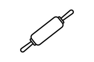 rollen Stift Symbol. Symbol verbunden zu Element von Bäckerei, kochen, Küche. Linie Symbol Stil Design. einfach Vektor Design editierbar