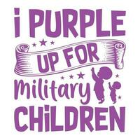 ich lila oben zum Militär- Kinder glücklich lila Tag vektor