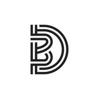 monoline brev db eller bd logotyp design vektor