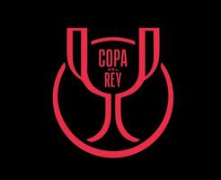 copa del rey logotyp med namn röd symbol abstrakt design vektor illustration med svart bakgrund