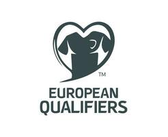 europäisch Qualifikanten Logo mit Name grau Symbol abstrakt Design Vektor Illustration
