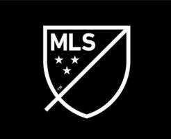 mls USA fotboll logotyp vit symbol abstrakt design vektor illustration med svart bakgrund