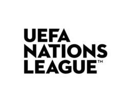 uefa Nationen Liga Logo Name schwarz Symbol abstrakt Design Vektor Illustration
