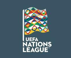 uefa Nationen Liga Logo mit Name Symbol abstrakt Design Vektor Illustration mit grau Hintergrund