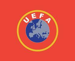 uefa Europa Logo Symbol abstrakt Design Vektor Illustration mit rot Hintergrund