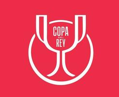 copa del Rey Logo mit Name Weiß Symbol abstrakt Design Vektor Illustration mit rot Hintergrund