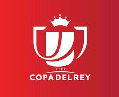 copa del Rey Spanien Logo mit Name Weiß Symbol abstrakt Design Vektor Illustration mit rot Hintergrund