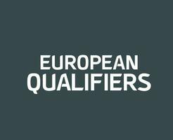 europäisch Qualifikanten Logo Name Weiß Symbol abstrakt Design Vektor Illustration mit grau Hintergrund