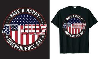 haben ein glücklich 4 .. Juli Unabhängigkeit Tag Kreis Jahrgang T-Shirt Design. vektor